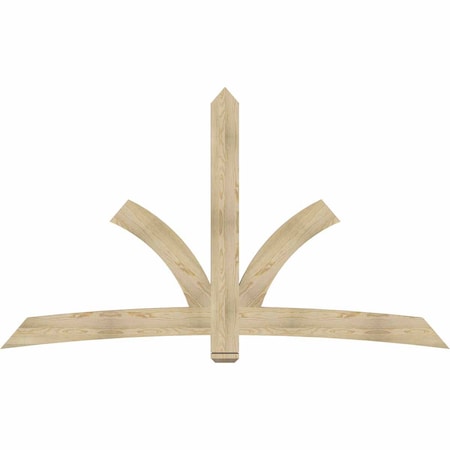 Ekena Millwork Davenport Rough Sawn Timber Gable Bracket, Douglas Fir, 96"W x 56"H x 2"D x 6"F, 14/12 Pitch GBW096X56X0206DAV00RDF